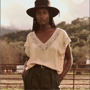 THE GREAT. Fortune Silk Top